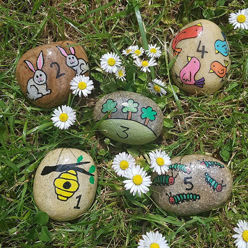 hand painted early learning stones