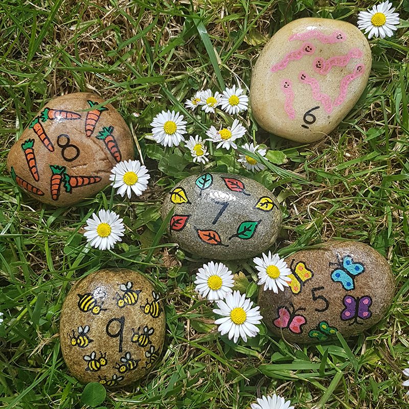 Hand painted early learning stones