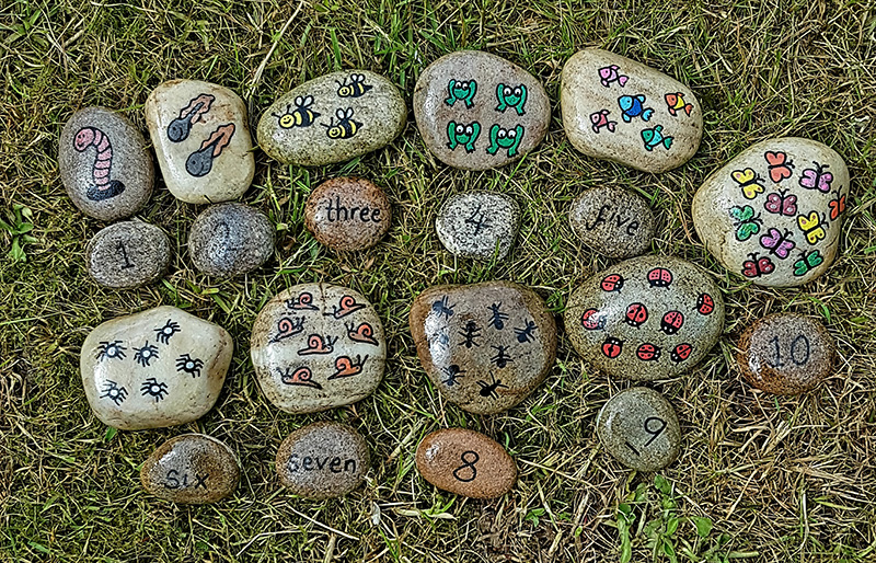 hand painted early learning stones