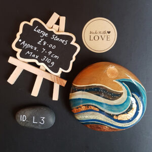 Ocean Wave Hand painted stone gift